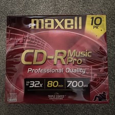 Maxell 10PK CD-R Music Recording 32x 80 Min 700 MB Compact Disc