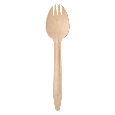 GreenStripe Wood Renewable & Compostable Spork - 6.5'' FSC MIX CREDIT SA-COC-0132
