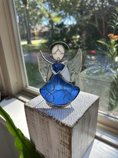 Stained Glass Singing Angel Candleholder