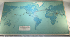 Vintage Pan Am World Route Map Circumnavigation Certificate 1960s Pins & Yarn