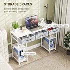 HOMCOM Small Writing Desk, Computer Desk with Fabric Drawers, White — photo 5