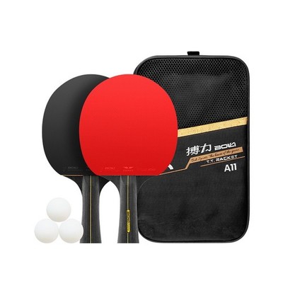 Tischtennis-Set Black Duo Pro Tischtennis 2 Schläger 3 Bälle Tasche