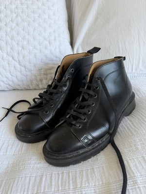 Solovair X Toast schwarze Leder Schnürstiefel Affe Größe 5 hergestellt in England