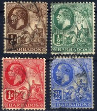 Barbados 1912 King George Used (SC# 116-118, 120)