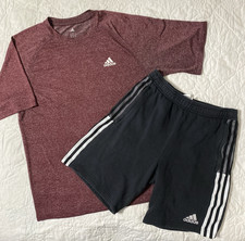 Men's adidas Tee Sweat Shorts w/zip pockets, Small