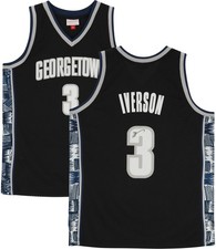 Allen Iverson Georgetown Hoyas Signed Black Mitchell & Ness Swingman Jersey