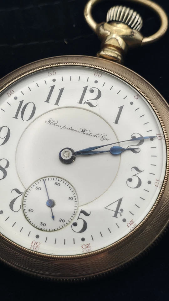 1902 Hampden Pocket Watch North American Railway - RR Grade, Runs Well - Image 3 of 4