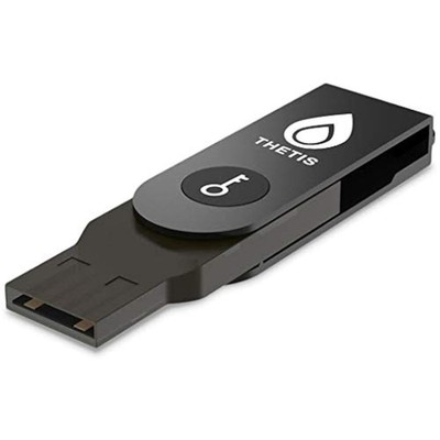Thetis Security Key - U2F and FIDO2, USB A, Two Unisize (Pack of 1), Black 
