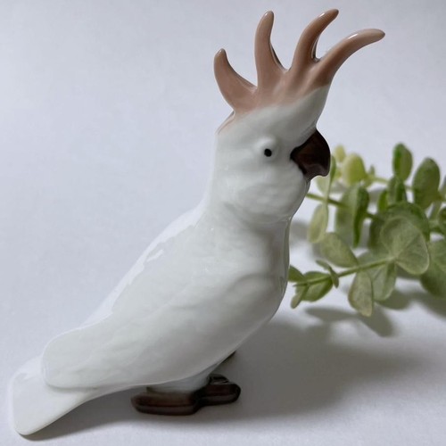 Figurine ventes exceptionnelles vintage perroquet oiseau blanc Bingauglendahl
