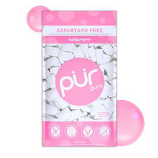 Aspartame Free Chewing Gum 100 Xylitol Natural Bubblegum Flavored Gum, 55