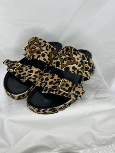 Louis Vuitton Cheetah Bom Dia Authentic Sandals