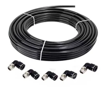 Air Line Tubing Kit 3/8'' OD 50ft Nylon Hose 1/4'' NPT Push to Connect Fittings
