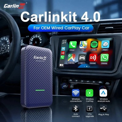 CarlinKit 4.0 2-in-1 Wireless CarPlay & Android Auto Adapter 2024 Upgrade