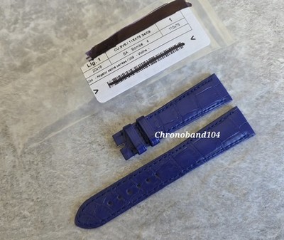 Genuine OEM Breguet 20/16mm Blue Matte Leather Watch Strap Band NEW