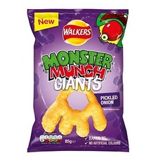 Walkers Monster Munch Giants Pickled Onion Snack 85g (Case of 8)