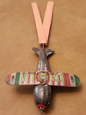 Old Pre War Japan Tin Spinner Airplane - Italia With Italy Flag Graphics