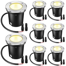 Yahenda 8 Pcs 3W LED Well Lights Low Voltage Outdoor Landscape In Ground Waterpr