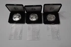 1997, 1998 & 1999 P Proof $1 American Silver Eagle Box, OGP & COA