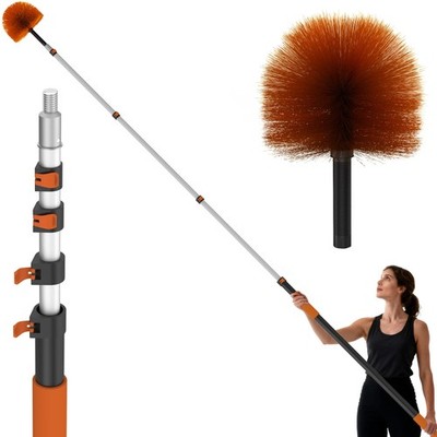 26 FT Cobweb Duster with Extension Pole 5-20FT Telescoping Cleans Spider Webs