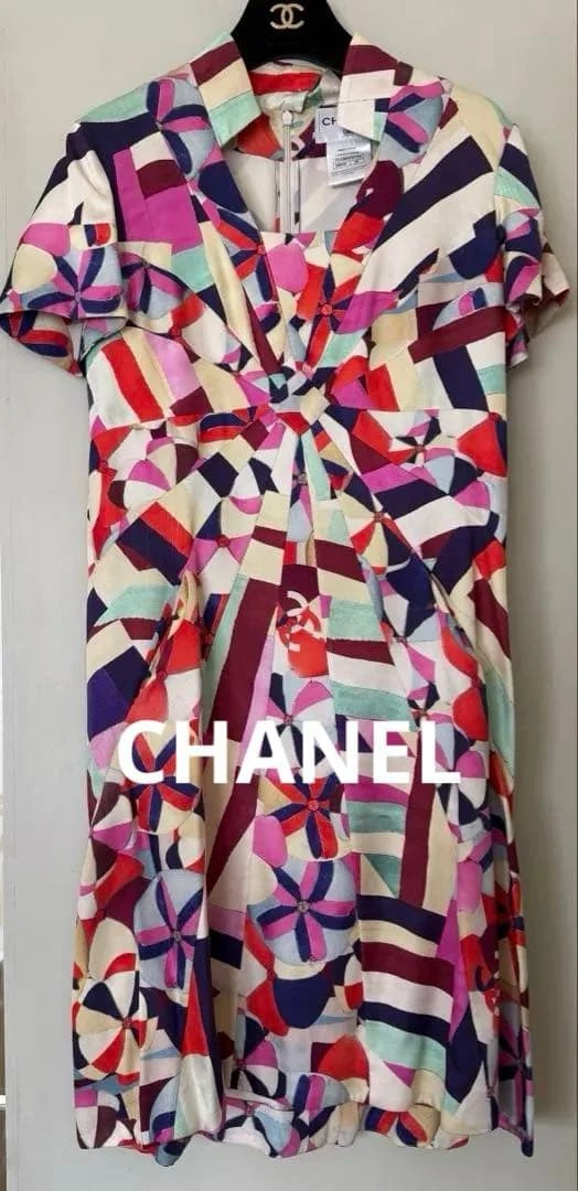 Chanel — CHANEL 2015 Cruise Silk Dress Size 36 Rare Authentic Luxury Women SR2132