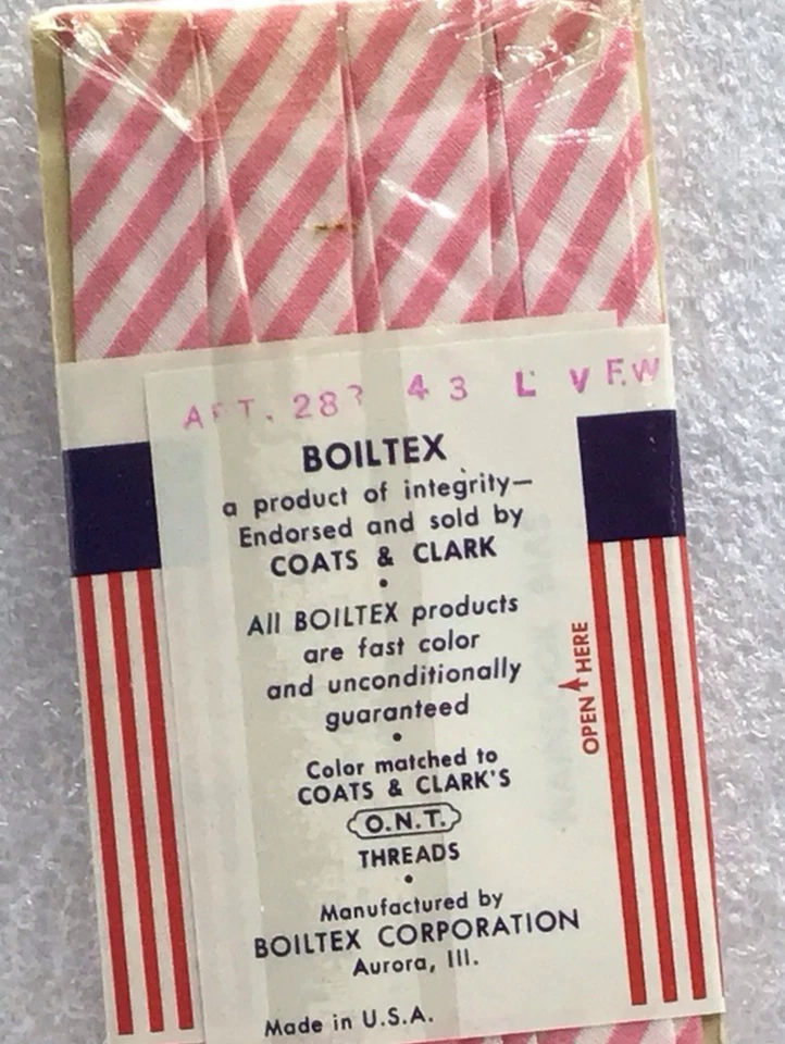 Cinta sesgada Boiltex Nainsook rosa 1/2" 3 yardas talla 5 31 rosa 100 % algodón vintage Foto 4 de 4