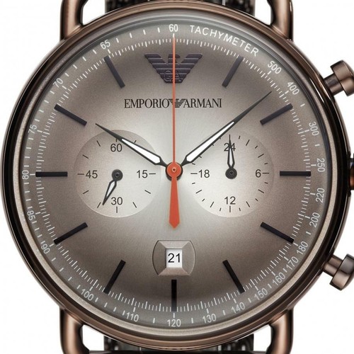 Emporio Armani AR11169 Chronograph Stainless Steel Gray Dial Date Men's Watch - Picture 7 of 7