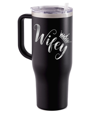 WIFE TUMBLER, PERSONALIZED WIFEY LASER ENGRAVED S STEEL TUMBLER, STANLEY LK