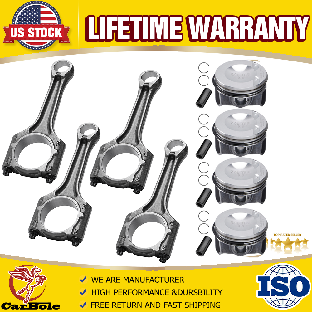 Audi A4 A5 Q3 TT VW Jetta GLI 2.0T Engine Connecting Rods & Piston Rings Kit
