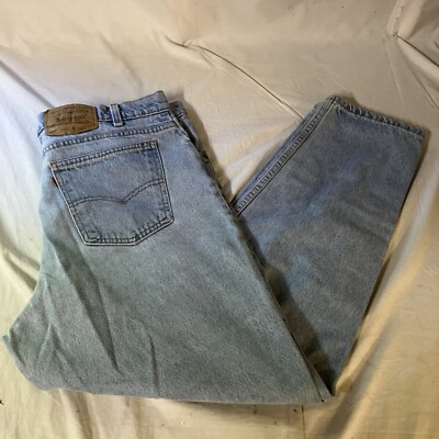 Vtg Levis 550 Relaxed Fit Tapered Leg Orange Tab Men Blue Jeans USA Made 38W 30L