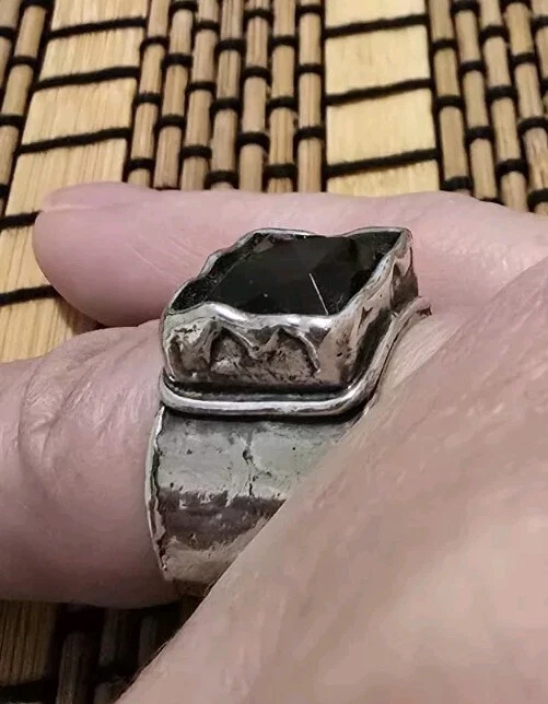 Anillo martillado de cuarzo ahumado Silpada R1453 tamaño 7 plata de ley 925 ¡NUEVO SIN ETIQUETAS COMO NUEVO!! Foto 4 de 4