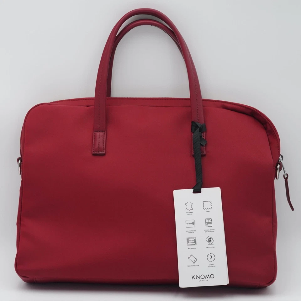 Maletín delgado para portátil Knomo London Mayfair 14" - rojo Foto 3 de 4