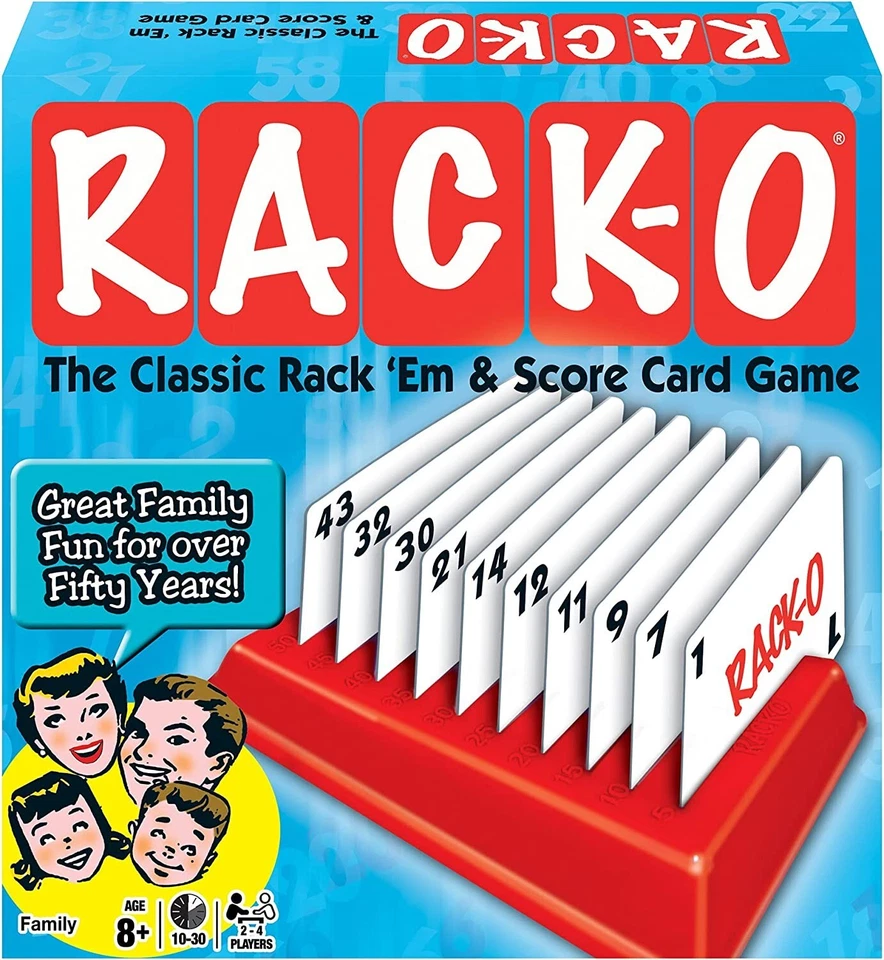 RACK-O Juego de Cartas - Noche de Juego Familiar Niños 8+ y Adultos - Original Retro Clásico Foto 3 de 4