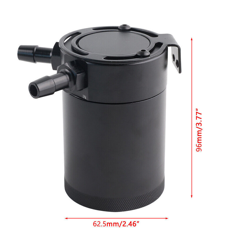1 Set Car Auto Oil Catch Can Baffled Oil Separator Tank 2 Port With Hose Part