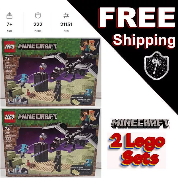 LEGO Minecraft The End Battle 21151 Ender Dragon Building Kit includes  Dragon (a