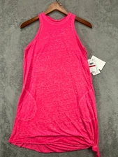 NWT Womens XS Small Dresses Becca Pink T Shirt Cover Racer Pockets Sleeveless