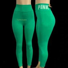 Victorias Secret PINK Active High Waist Seamless Workout Tight Green New
