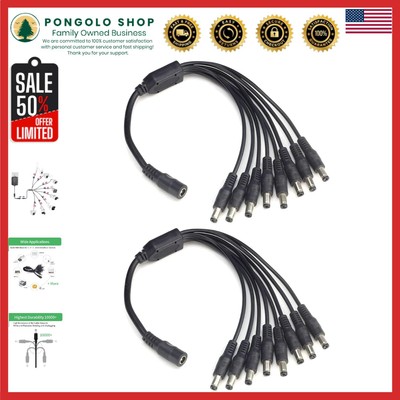 Versatile 1 to 8 Way DC Power Splitter Cable - Perfect for Indoor/Outdoor Use