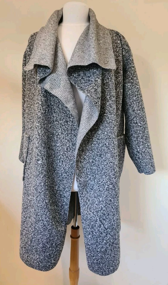 Made In Italy Lagenlook waterfall coat wool open front One Size Plus UK 16-24 - Image 3 of 4