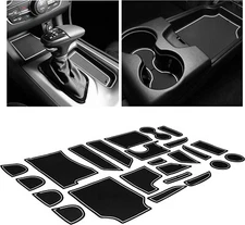 White Liners Pads Cup Holder Door Pocket Cover Fits 15-23 Charger Chrysler 300