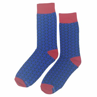 NWT Blue Hex Dress Socks Novelty Men 8-12 Blue Crazy Fun Sockfly