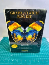 Sealed MCG Textiles Graph N Latch Rug Kit Butterfly Shaped 32" X 24" Sealed