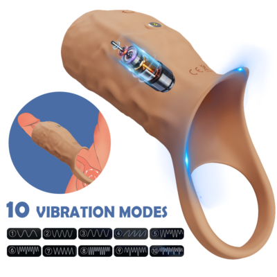 Vibrating Cock Armor Male Penis Extension Sleeve Girth Ring Enhancer  Enlarger US | eBay