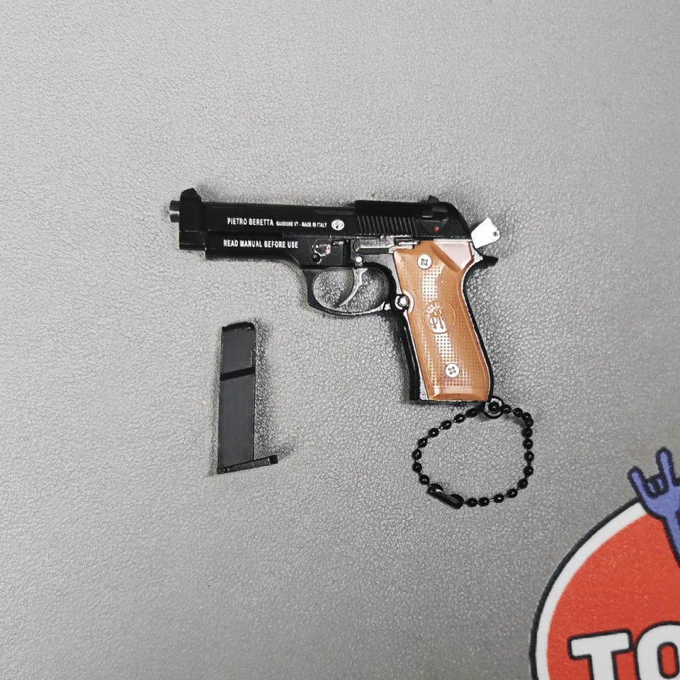 Gun Keychain,Mini Beretta 92f Keychain 1:3 Scale Pistol Model Keychain for Man - Image 2 of 4