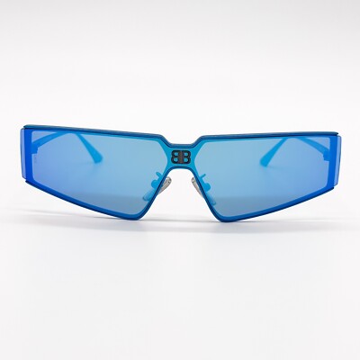 サングラス BALENCIAGA Woman Sunglasses Blue BB0192S 003 NEW BALENCIAGA BB0192S 003 BLUE GEOMETRIC WOMEN SUNGLASSES