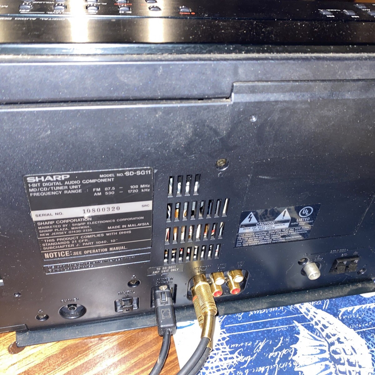 Sharp SD-SG11 1-Bit Digital Amplifier Audio System CD/MD Sharp SD-SG11 1-Bit Digital Amplifier Audio System CD/MD