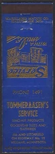 Vintage matchbook cover TOMMERAASENS SERVICE Sinclair station Willmar Minnesota