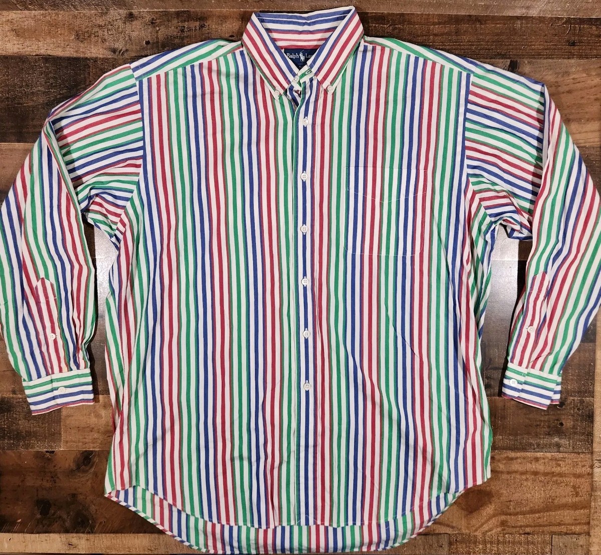 Polo Ralph Lauren Blake Shirt Mens Large Rainbow Vertical Polo Ralph Lauren Blake Shirt Mens Large Rainbow Vertical