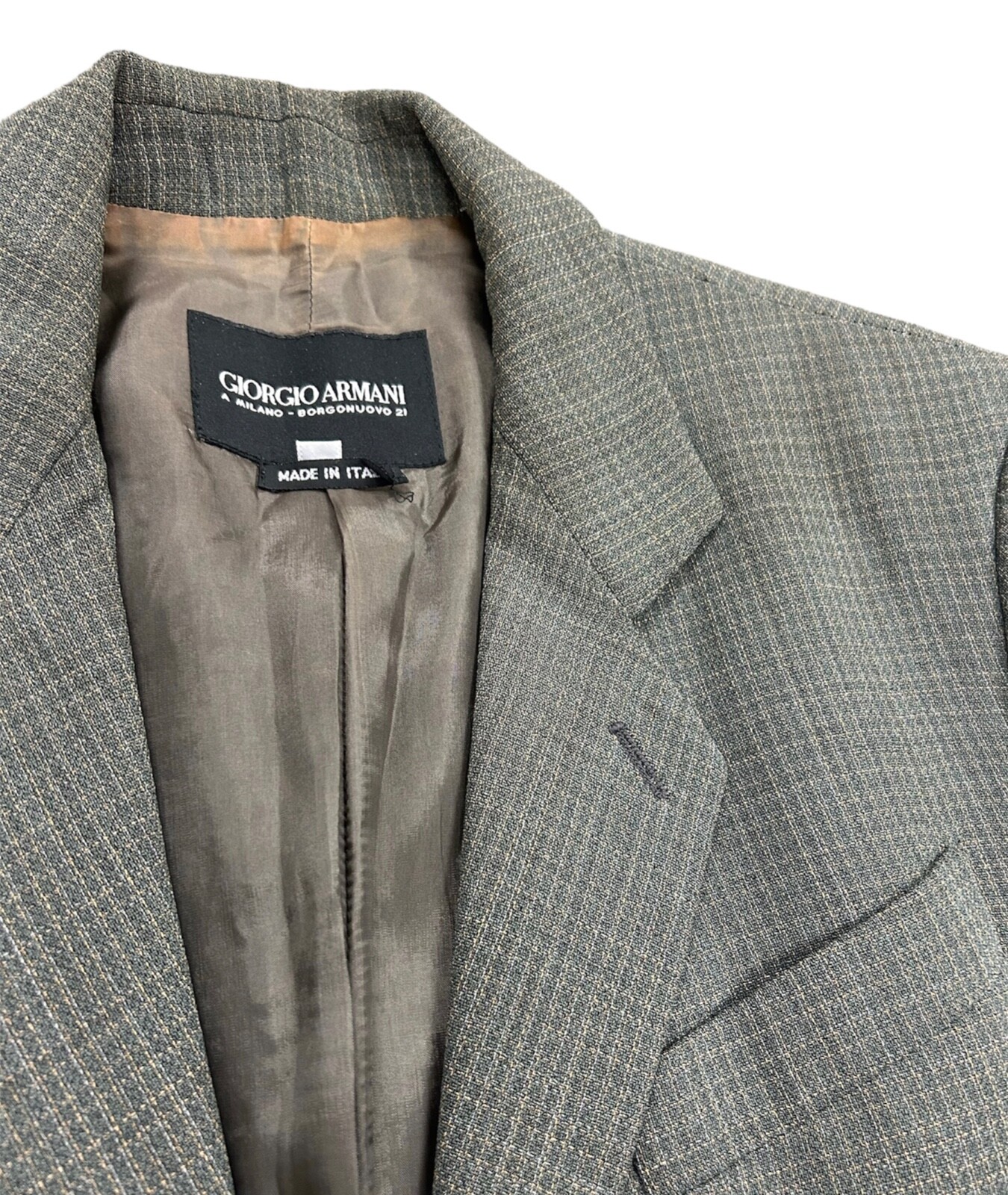 Green Patterned Collared Blazer Designer Giorgio … - image 2