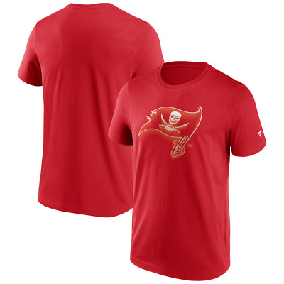 NFL T-Shirt Tampa Bay Buccaneers Chrome Graphic Logo Samba Red Tee Shirt