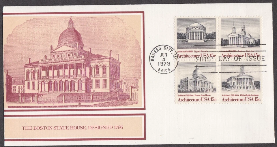 USA 1979 3 FIRST DAY COVERS AMERICAIN ARCHITECTURE LANDMARKS + CACHETS - Image 2 of 2